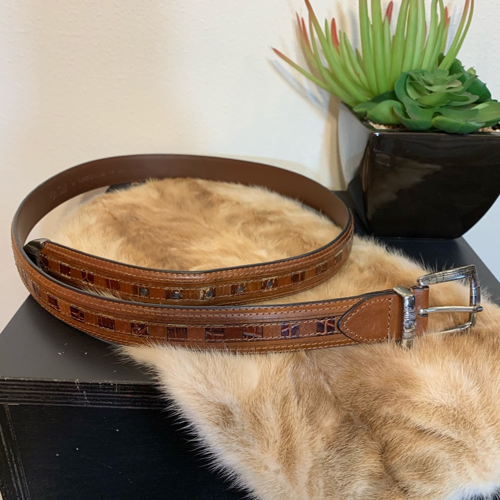 brown pga tour leather belt